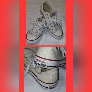 Converse White All Star Low Tops Men 6 or Women 8